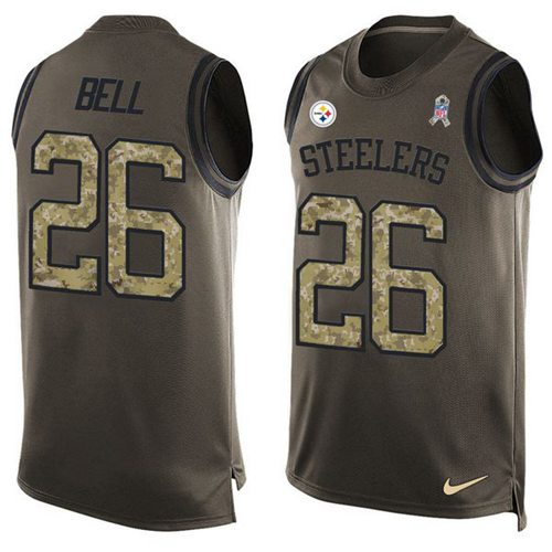 Nike Steelers #26 Le'Veon Bell Green Men's Stitched NFL Limited Salute To Service Tank Top Jersey